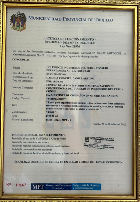 Licencia de Funcionamiento CARD